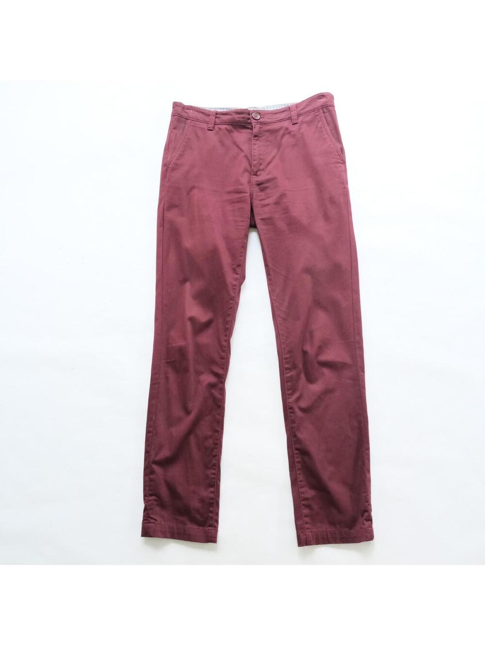 Guess 32x32 Slim Fit Dress Chino Khaki Pants Burgundy Maroon